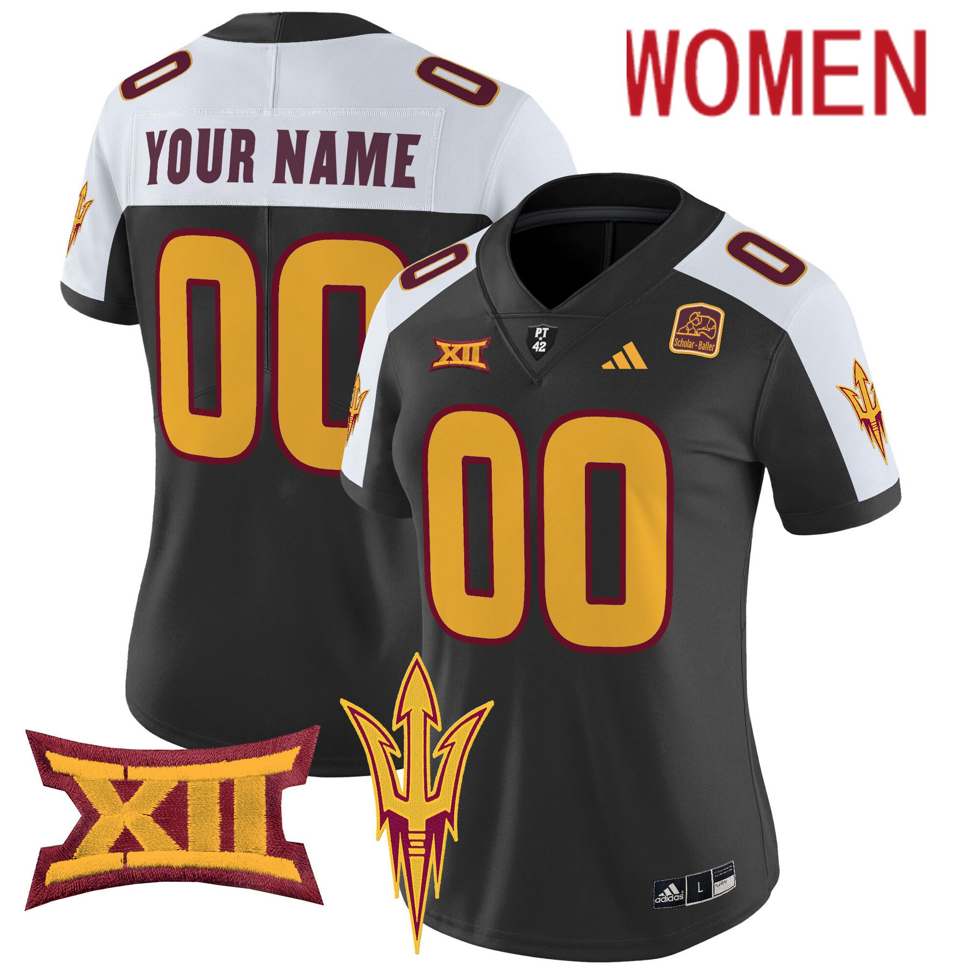 Women Arizona State Sun Devils Black 2024 Vapor Limited Custom NCAA Jersey style 1->customized ncaa jersey->Custom Jersey